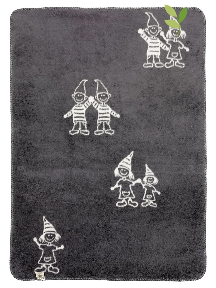 Alvi Babydecke "Zwerge" In Anthrazit/ Weiß