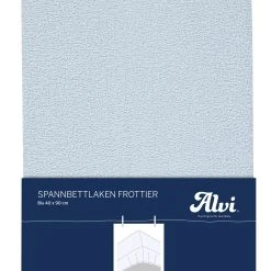 Alvi Spannbetttuch Für Das Bettchen Spannbettlaken Baumw. Frottier In Illusion Blue