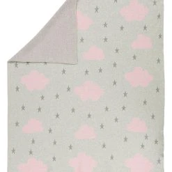 Alvi Strickdecke In Grau/ Rosa