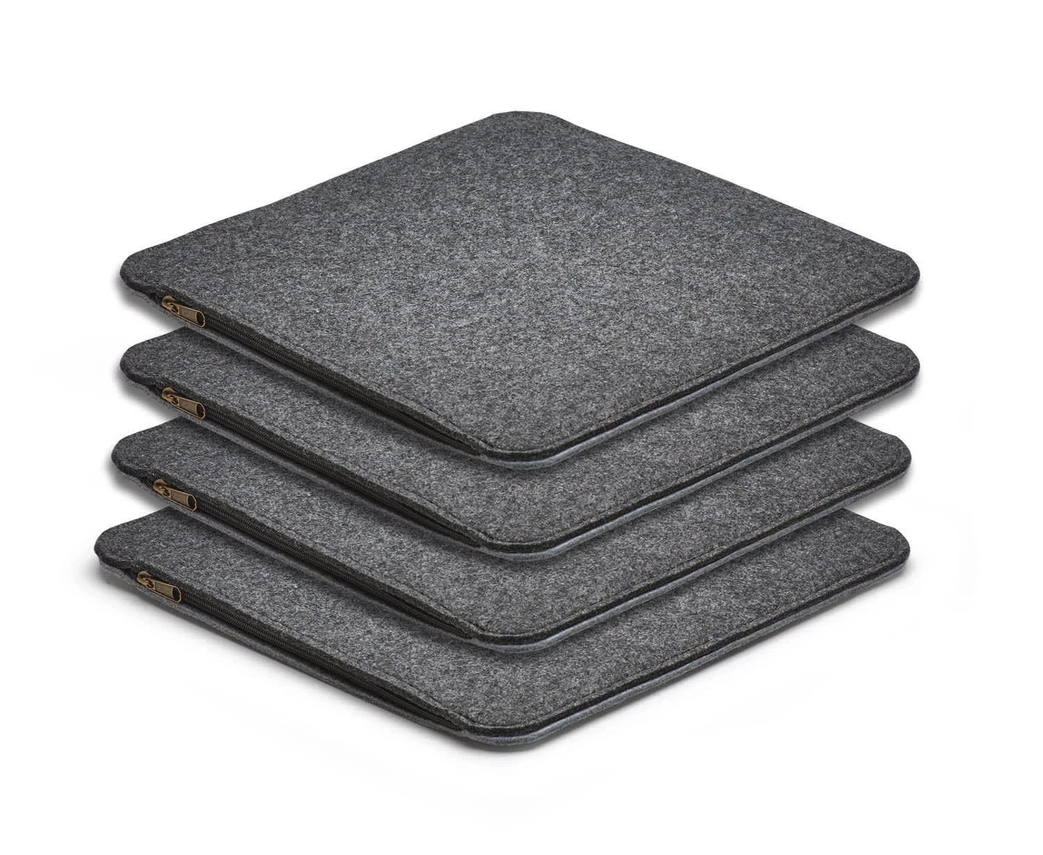 AMARE Sitzkissen 4er-Set Filz Stuhlkissen 40 Cm In Grau – Bild 2