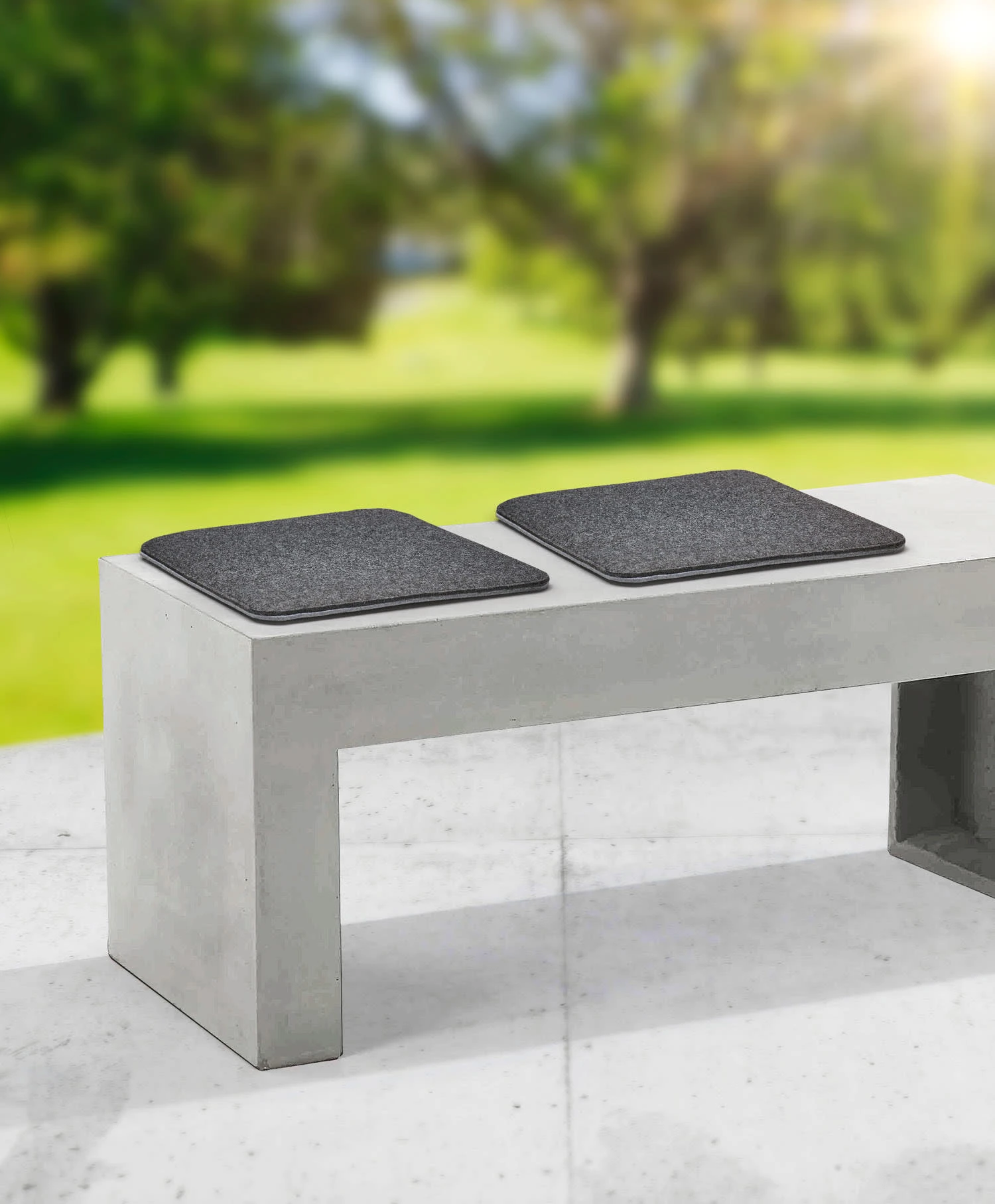 AMARE Sitzkissen 4er-Set Filz Stuhlkissen 40 Cm In Grau – Bild 7