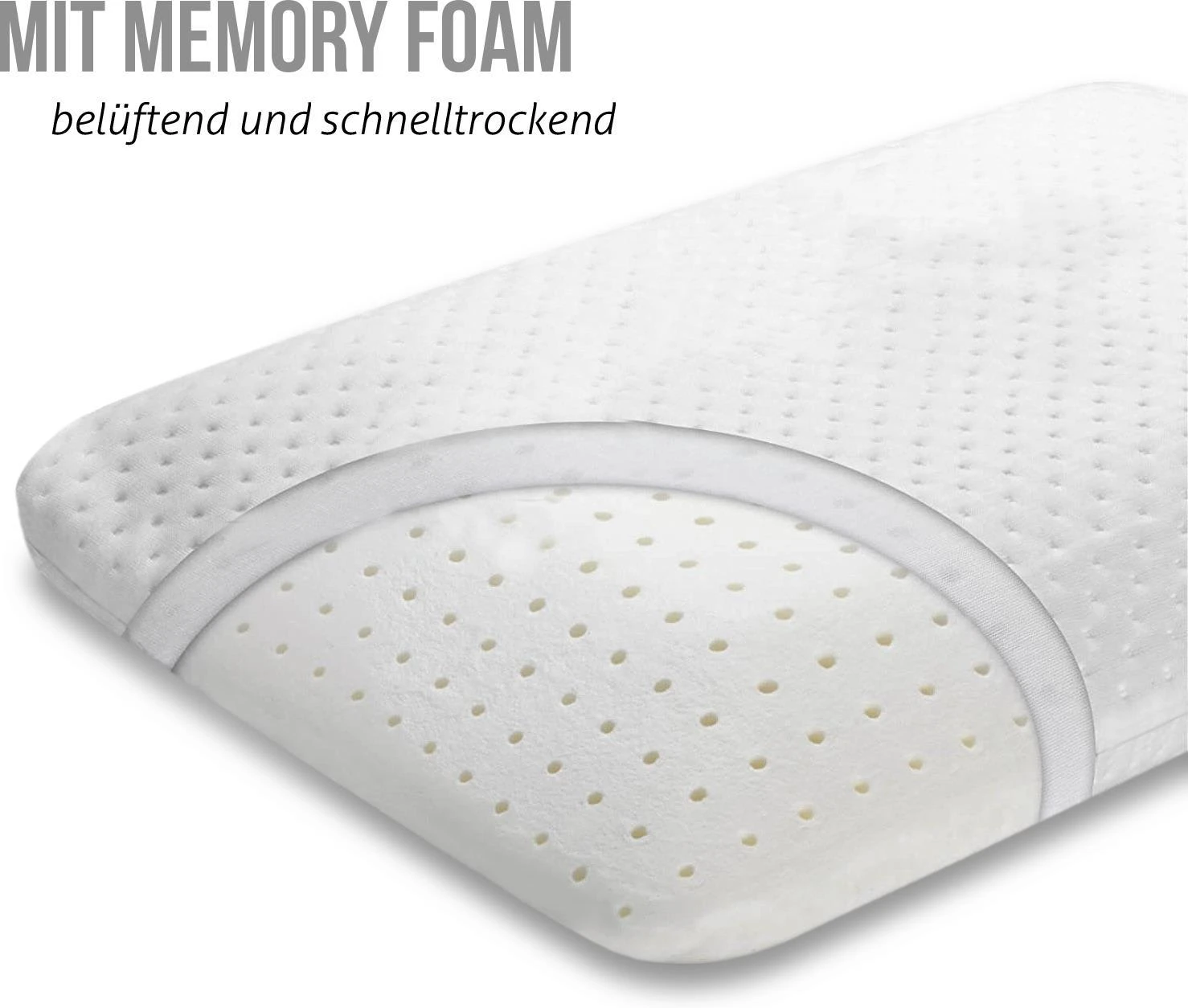Aspero Memory Foam Kissen Junin In Weiß – Bild 4