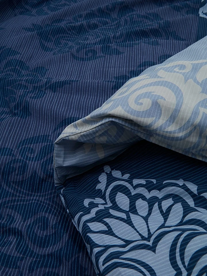 Avance Perkal-Bettwäsche-Set In Blau/ Hellblau – Bild 3