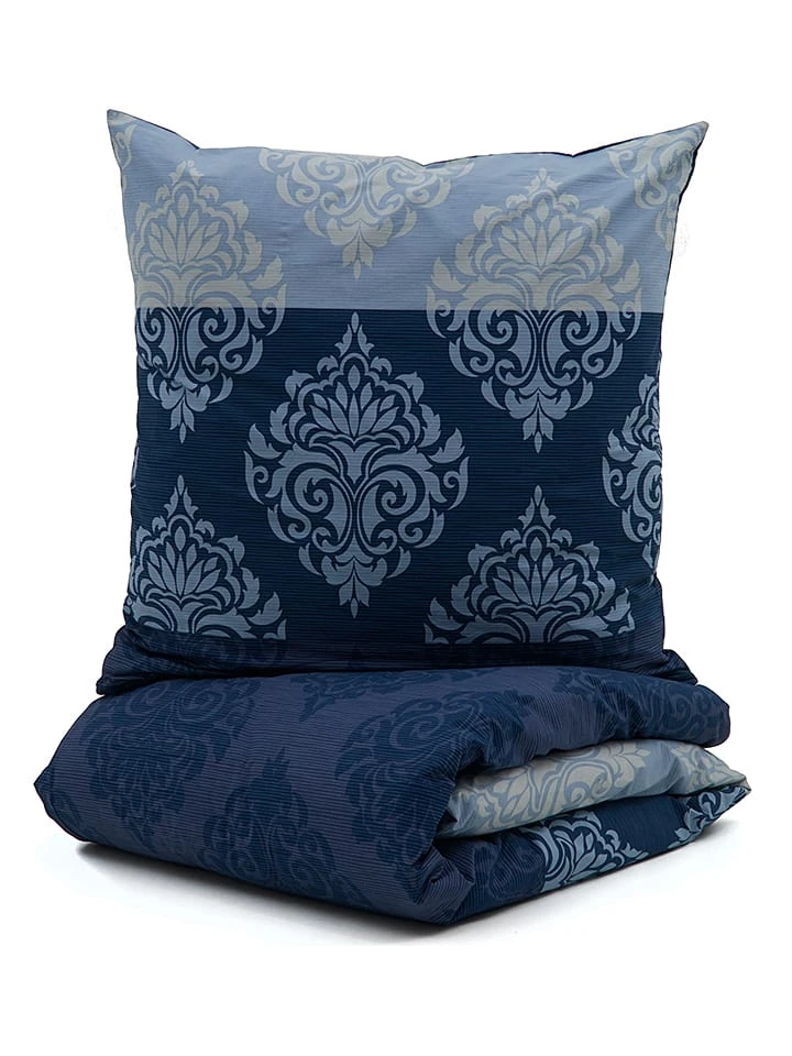 Avance Perkal-Bettwäsche-Set In Blau/ Hellblau