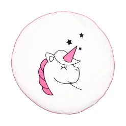 BABY LAL® Bodenkissen Für Den Morgenkreis "EINHORN" In Weiß/Rosa - (H) 15 X (B) 45cm