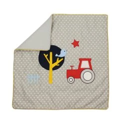 BABY LAL® Decke Mit Waffelpiqué "TRAKTOR & Co." In Grau - (L) 70 X (B) 70cm