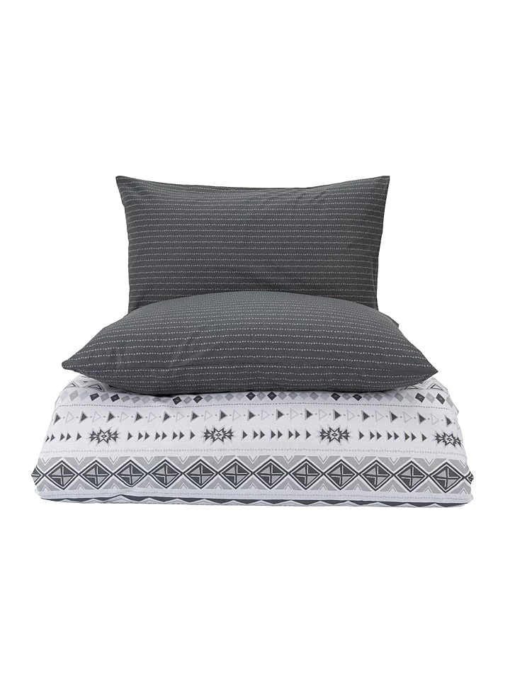BELLA MAISON Renforcé-Bettwäsche-Set "Glen" In Grau/ Schwarz – Bild 2