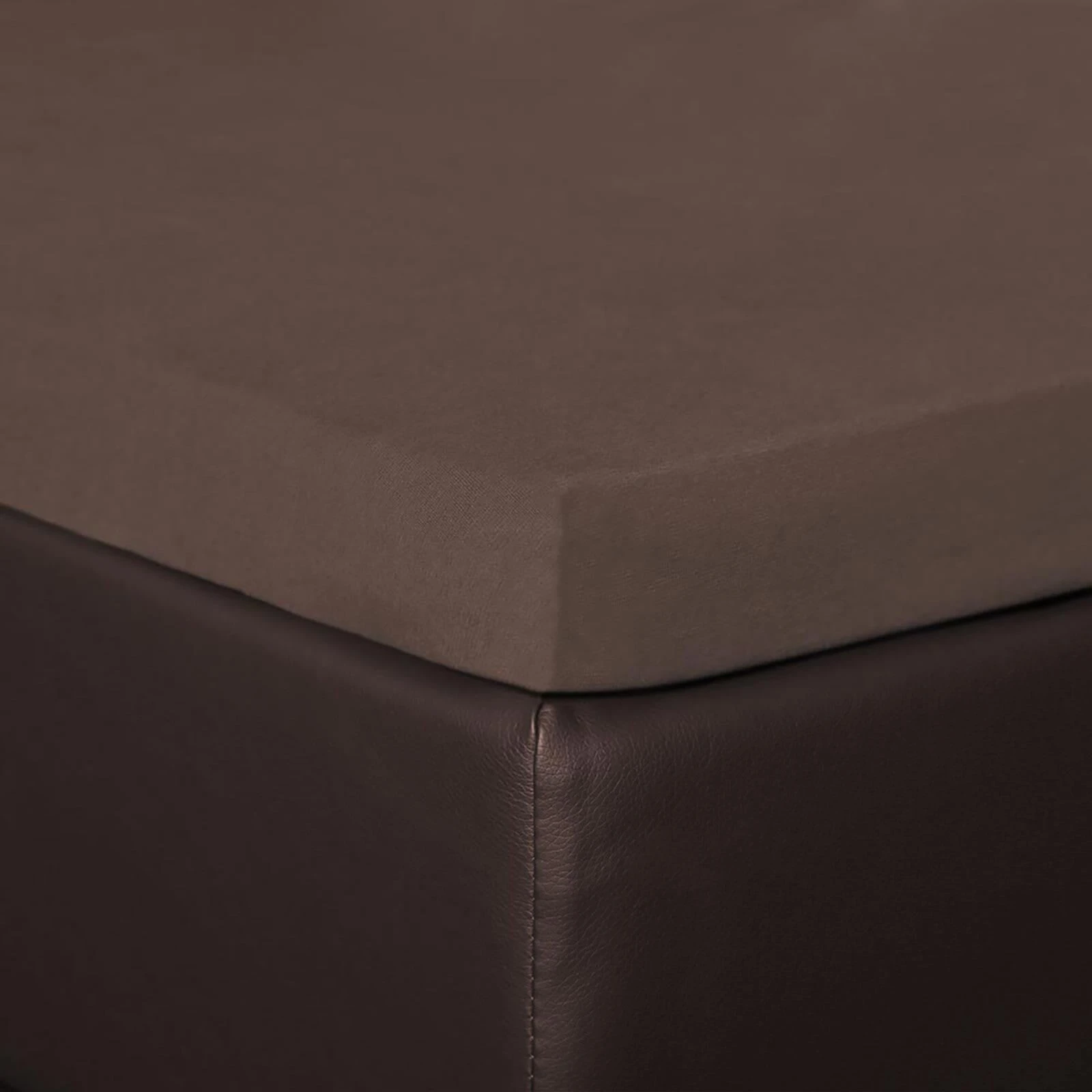 BettwarenShop Spannbettlaken Topper Spannbetttuch In Aschbraun