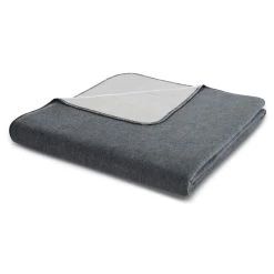 Biederlack Wohndecke Green Line In Dark Grey-Silver