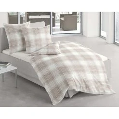 Bierbaum Biber-Bettwäsche-Set In Weiß/ Beige