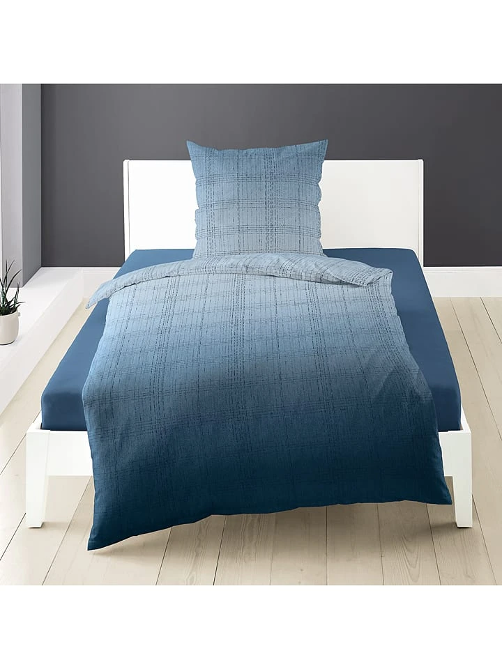 Bierbaum Renforcé-Bettwäsche-Set In Blau/ Hellblau