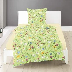 Bierbaum Renforcé-Bettwäsche-Set In Grün/ Bunt