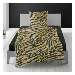 Bierbaum Satin-Bettwäsche-Set In Hellbraun/ Schwarz