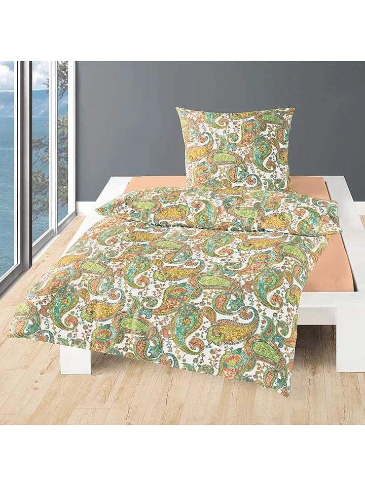 Bierbaum Seersucker-Bettwäsche-Set In Grün