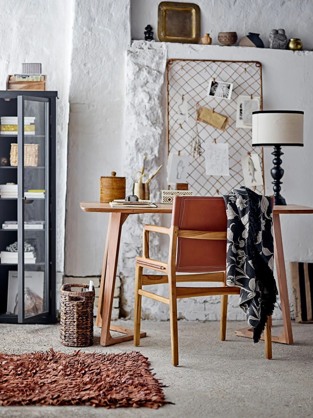 Bloomingville Decke MALI Schwarz Baumwolle Überwurf 130x160 – Bild 2