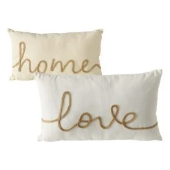 Boltze 2er-Set: Kissen "Bagu" In Beige/ Weiß