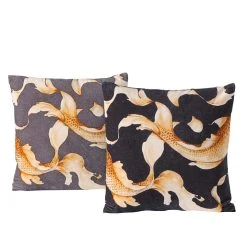 Boltze 2er-Set: Kissen "Koi" In Orange - (L)45 X (B)45 Cm