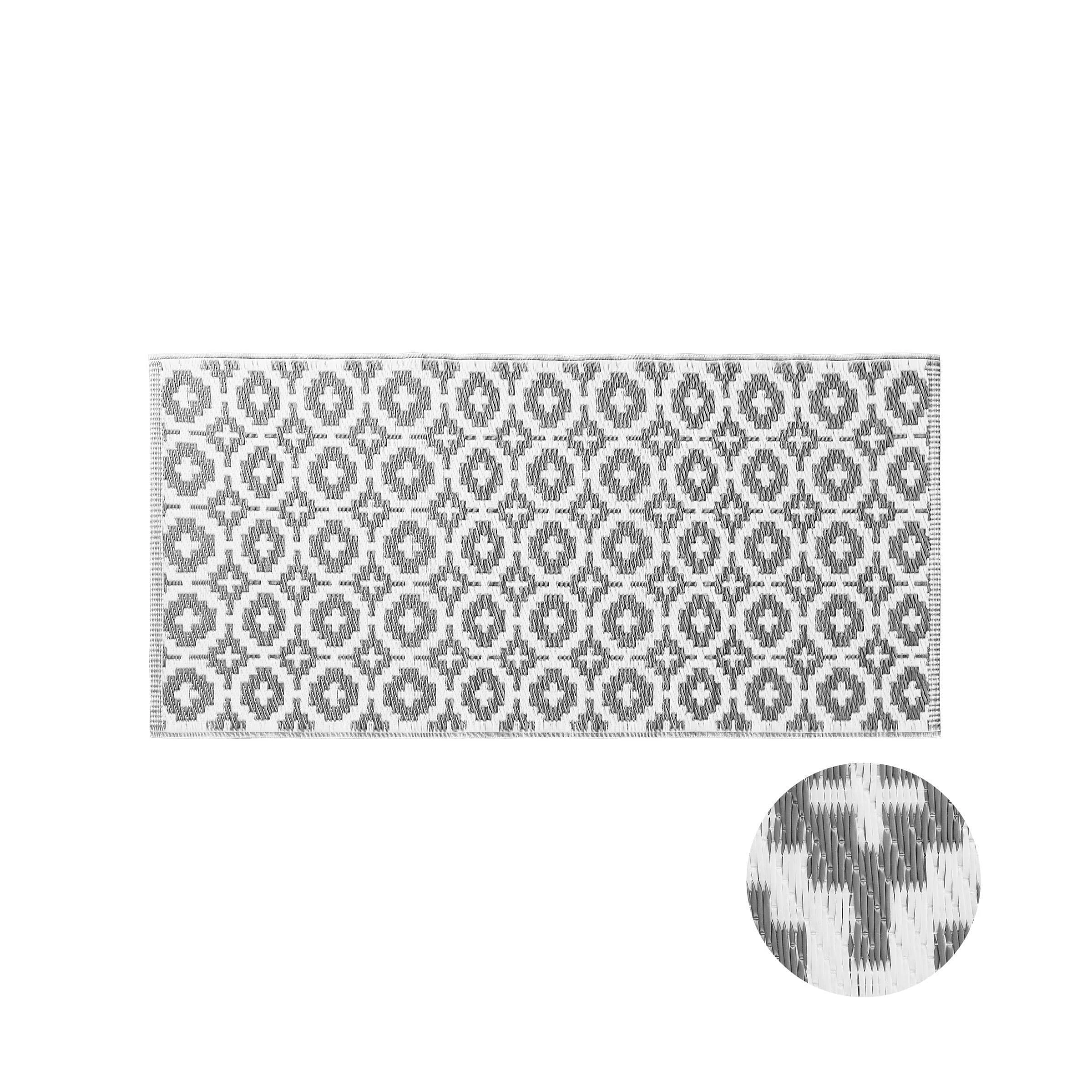 Butlers In- & Outdoor-Läufer Mosaik L 140 X B 70cm COLOUR CLASH In Grau