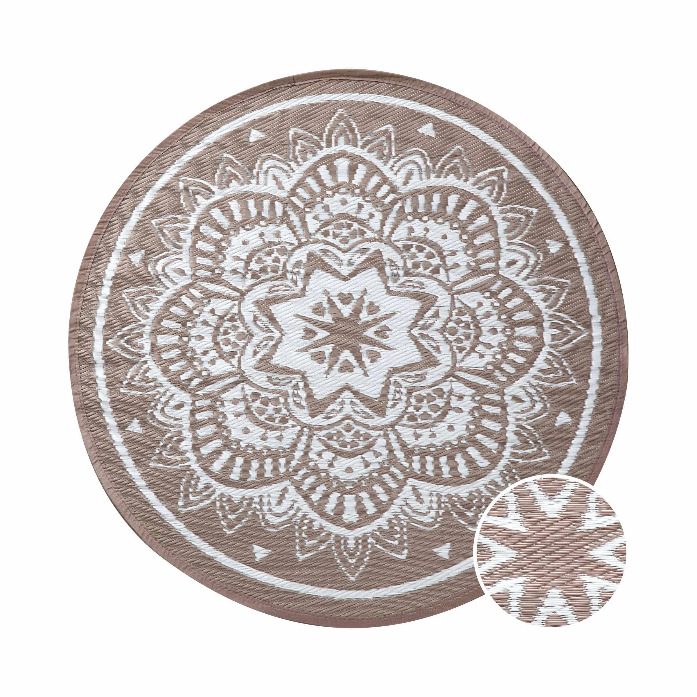 Butlers In- & Outdoor-Teppich Flora Ø118cm COLOUR CLASH In Natur-Weiß – Bild 3