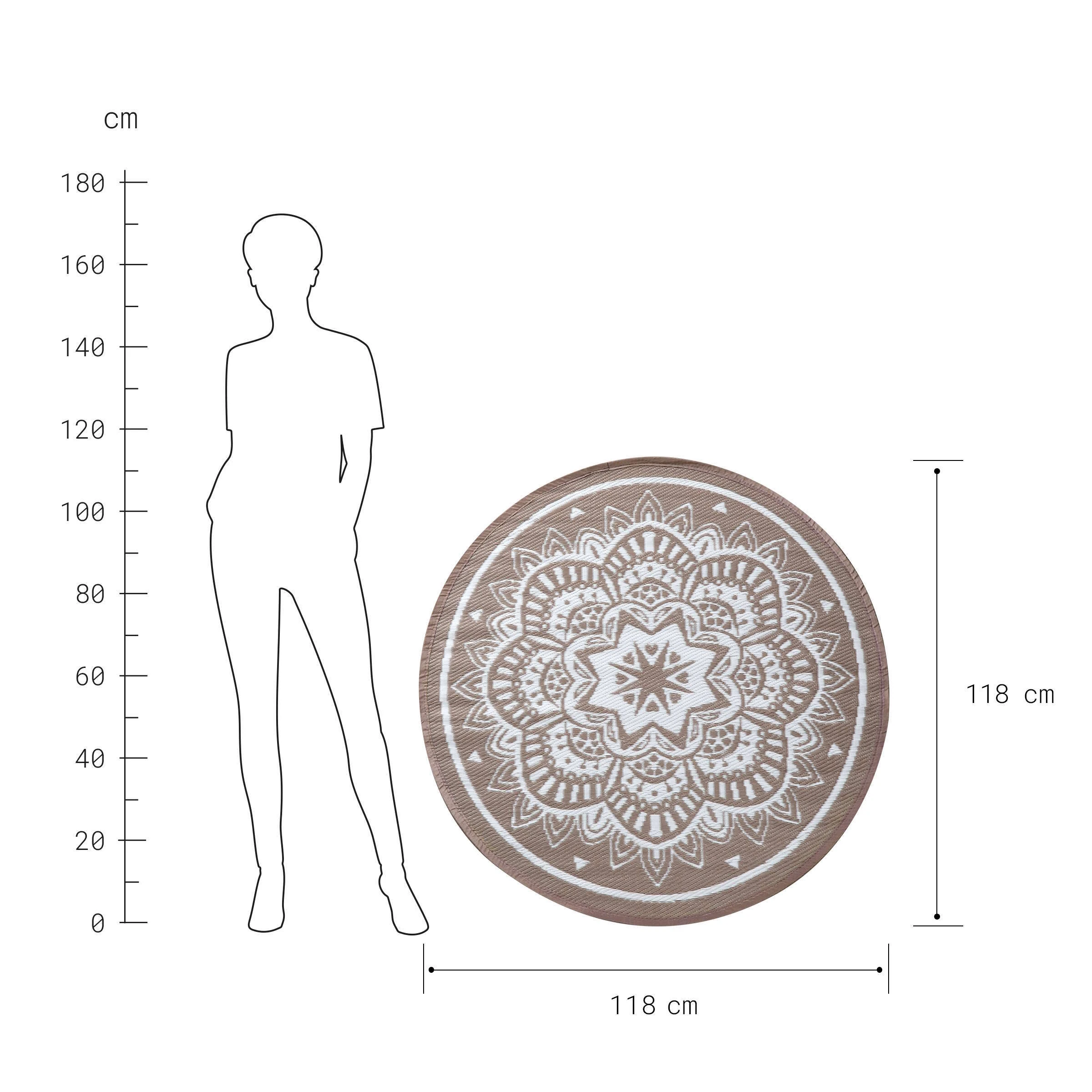 Butlers In- & Outdoor-Teppich Flora Ø118cm COLOUR CLASH In Natur-Weiß – Bild 4