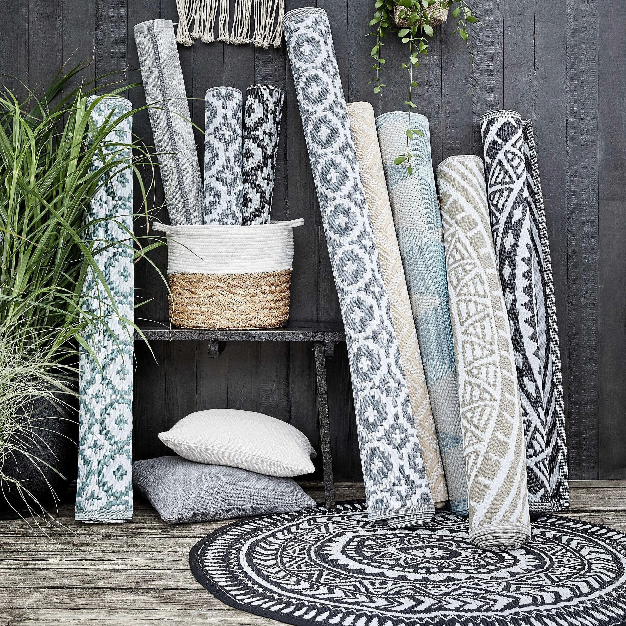 Butlers In- & Outdoor-Teppich Mosaik L 150 X B 90cm COLOUR CLASH In Taupe – Bild 7