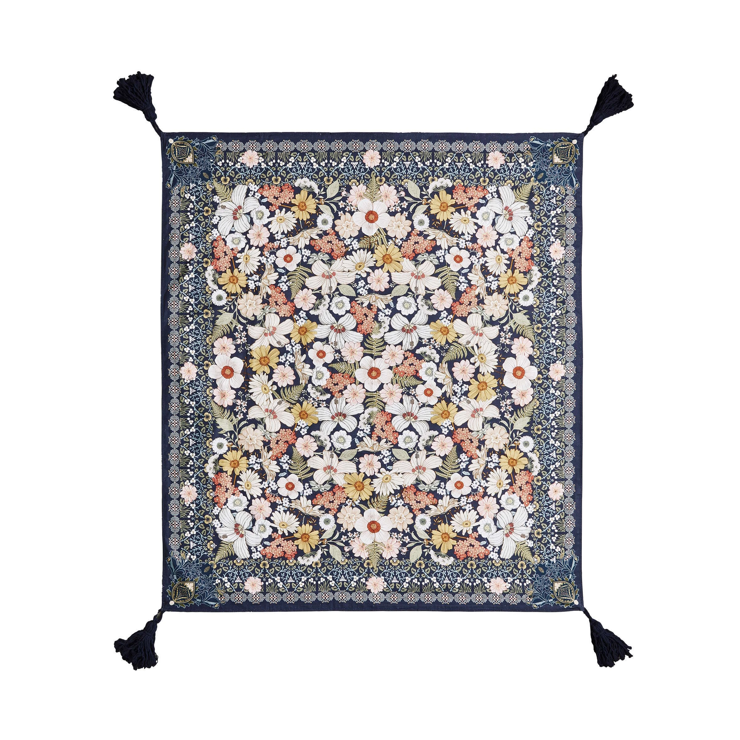 Butlers Picknickdecke L 175 X B 154cm BETWEEN FLOWERS In Dunkelblau – Bild 3