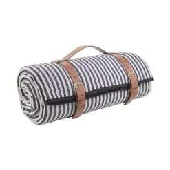 Butlers Picknickdecke Streifen L 150 X B 200cm WANDERLUST In Blau-Creme
