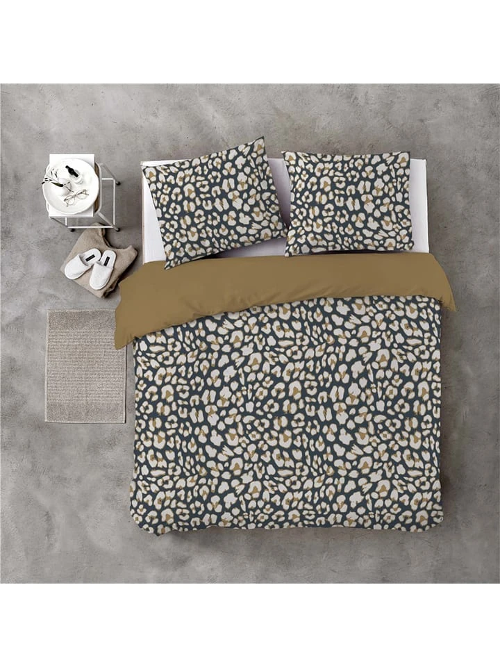 BYRKLUND Bettwäsche-Set "Lazy Leopard" In Cognac/ Blau – Bild 2