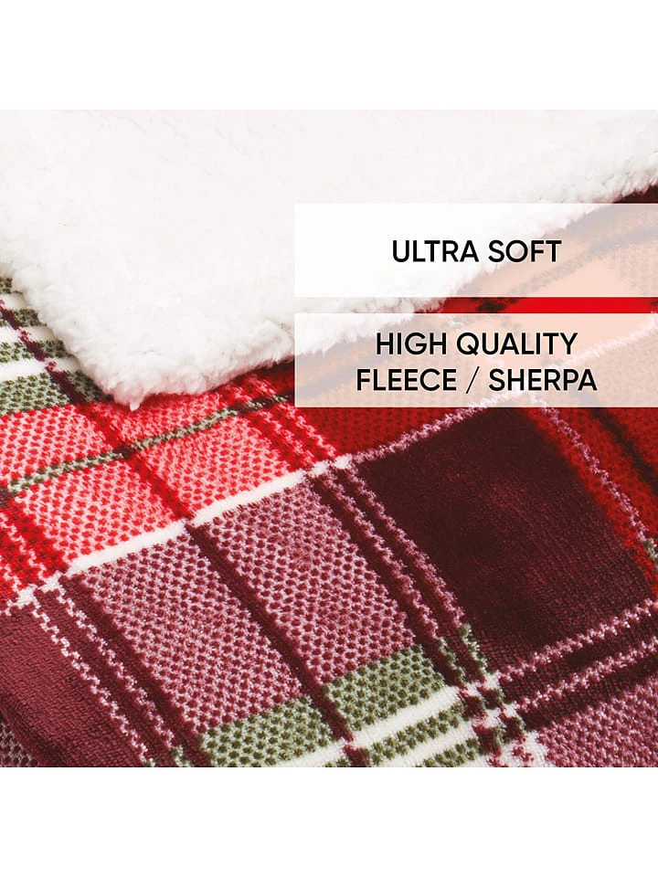 Cacharel Plaid "Sherpa" In Rot/ Bunt – Bild 4