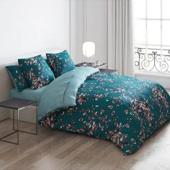 Cacharel Satin-Bettwäsche-Set "Aurore" In Petrol