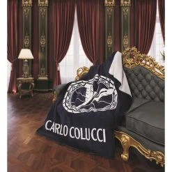 CARLO COLUCCI Wohndecke "Elisa" In Dunkelblau