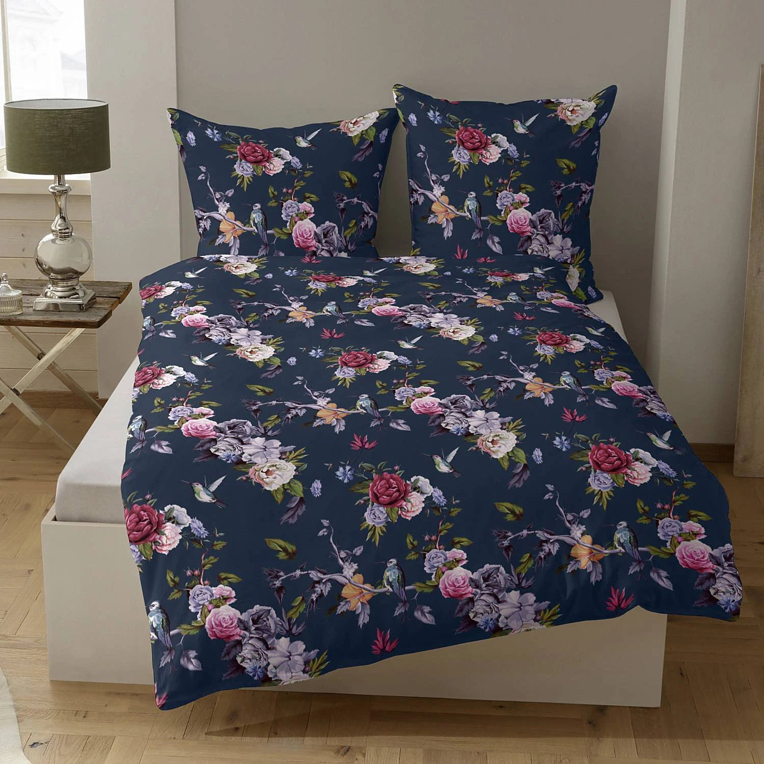 Casatex Bettwäsche Belana Dunkelblau Satin In Dunkelblau – Bild 2