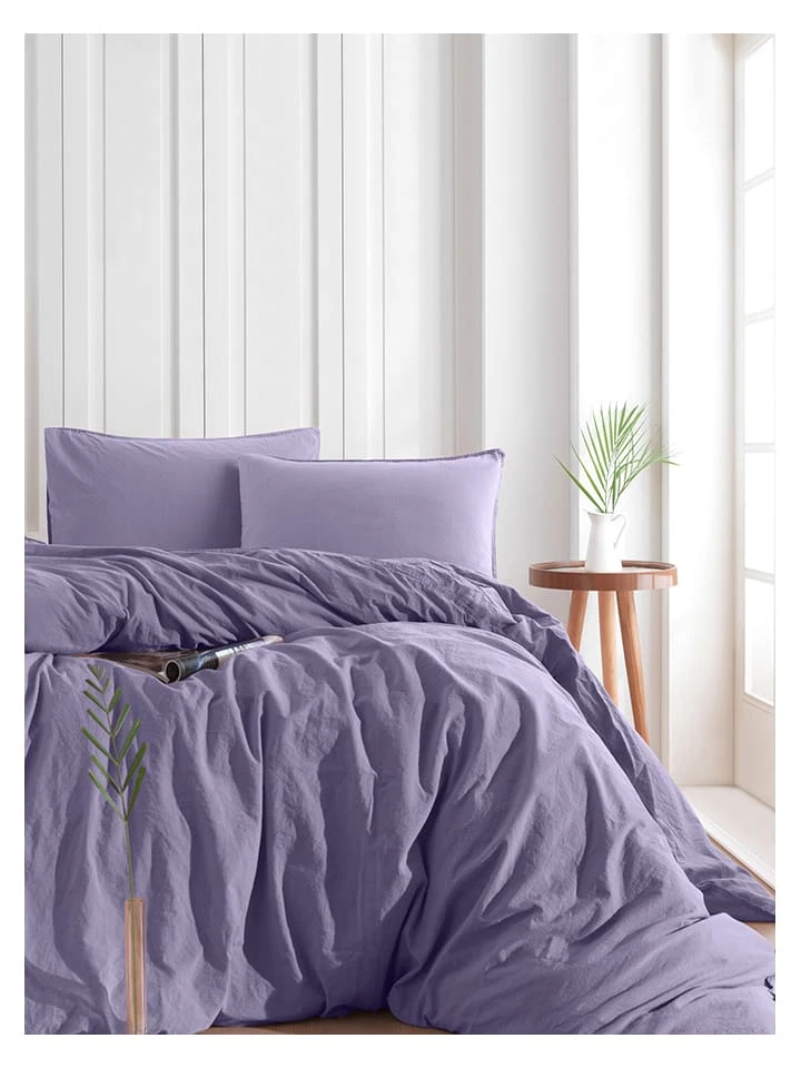 Colorful Cotton Bettwäsche-Set "Standart Stonewashed" In Lila