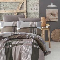 Colorful Cotton Renforcé-Bettwäsche-Set "Estela" In Braun