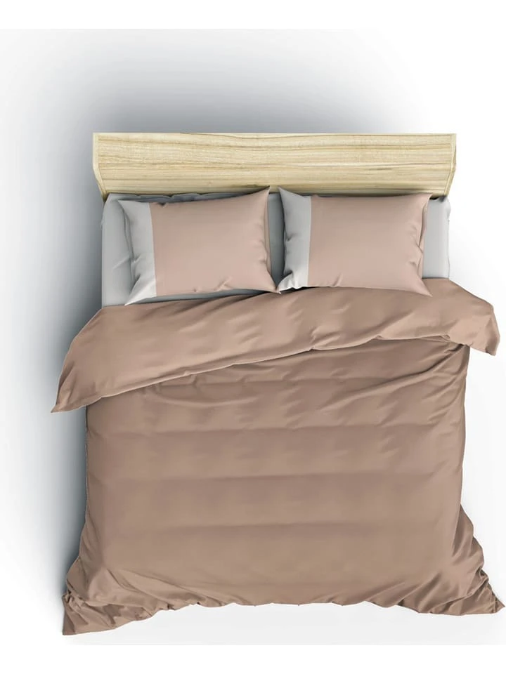 Colorful Cotton Renforcé-Bettwäsche-Set In Hellbraun/ Creme – Bild 2