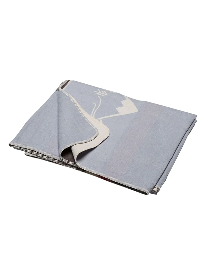 David Fussenegger Flanelldecke "Silvretta - Vintage Alpin" In Hellblau/ Creme – Bild 2