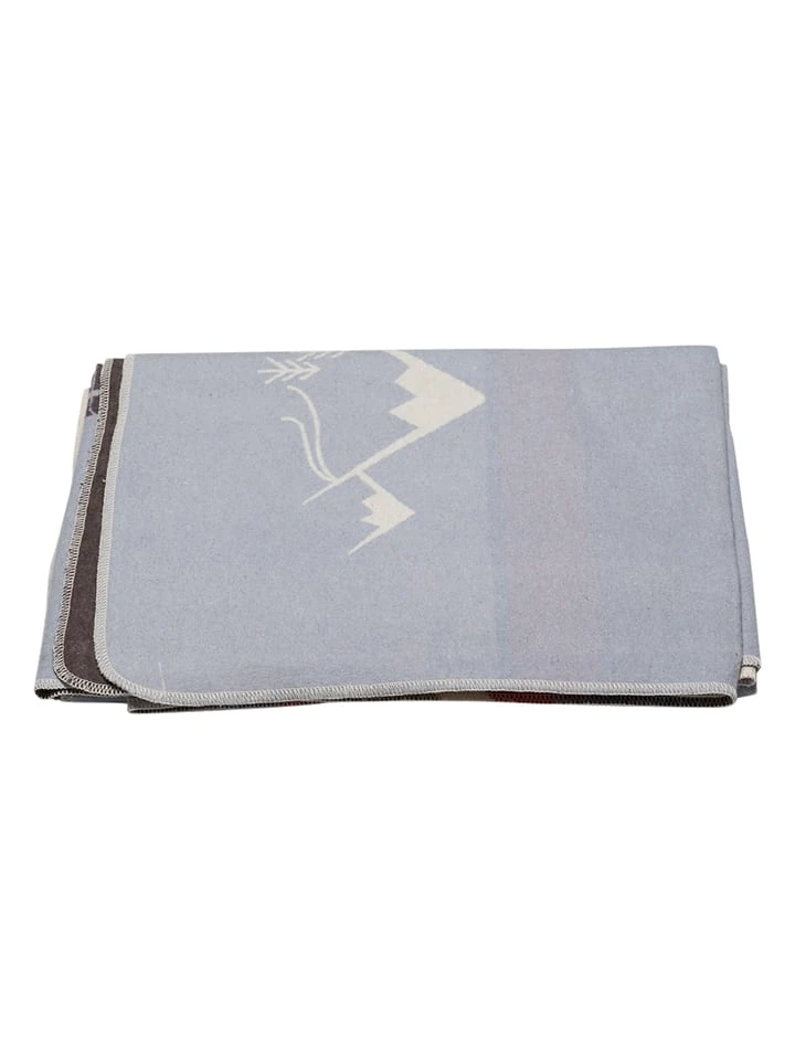 David Fussenegger Flanelldecke "Silvretta - Vintage Alpin" In Hellblau/ Creme