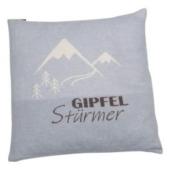 David Fussenegger Kissenhülle "Silvretta - Gipfelstürmer" In Hellblau