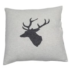 David Fussenegger Kissenhülle "Silvretta - Hirschkopf" In Grau