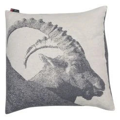 David Fussenegger Kissenhülle "Silvretta - Steinbock" In Creme/ Grau