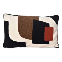 Deco Lorrie Kissen "Détail" In Creme/ Braun/ Schwarz - (L)50 X (B)30 Cm