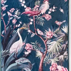 DESCANSO Plaid "Sarenza" In Dunkelblau/ Rosa