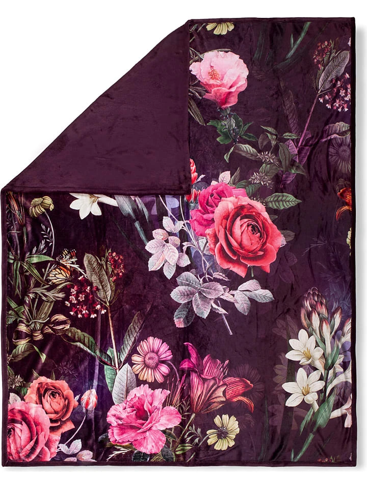 DESCANSO Plaid "Simone" In Bordeaux/ Bunt – Bild 2