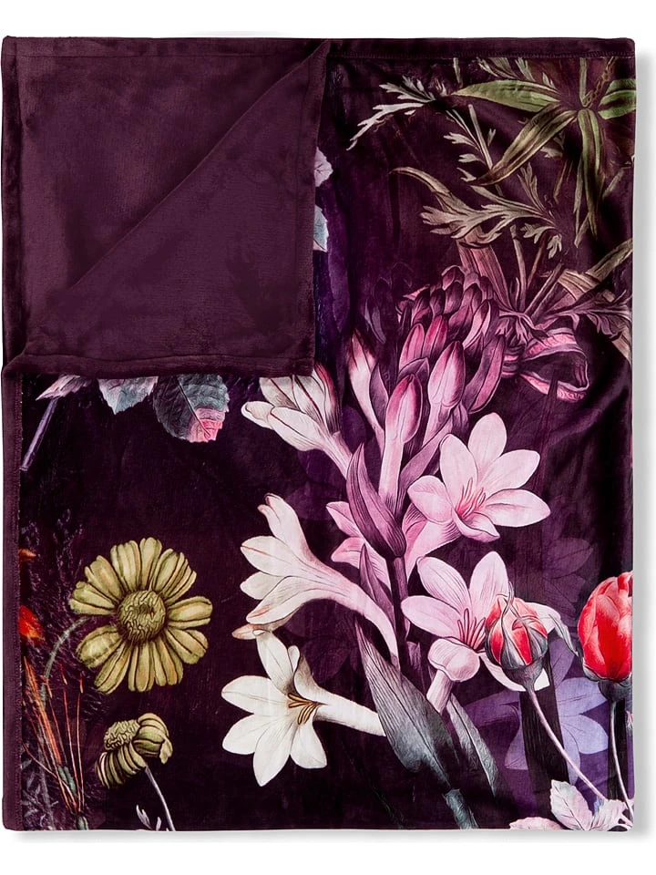 DESCANSO Plaid "Simone" In Bordeaux/ Bunt – Bild 3