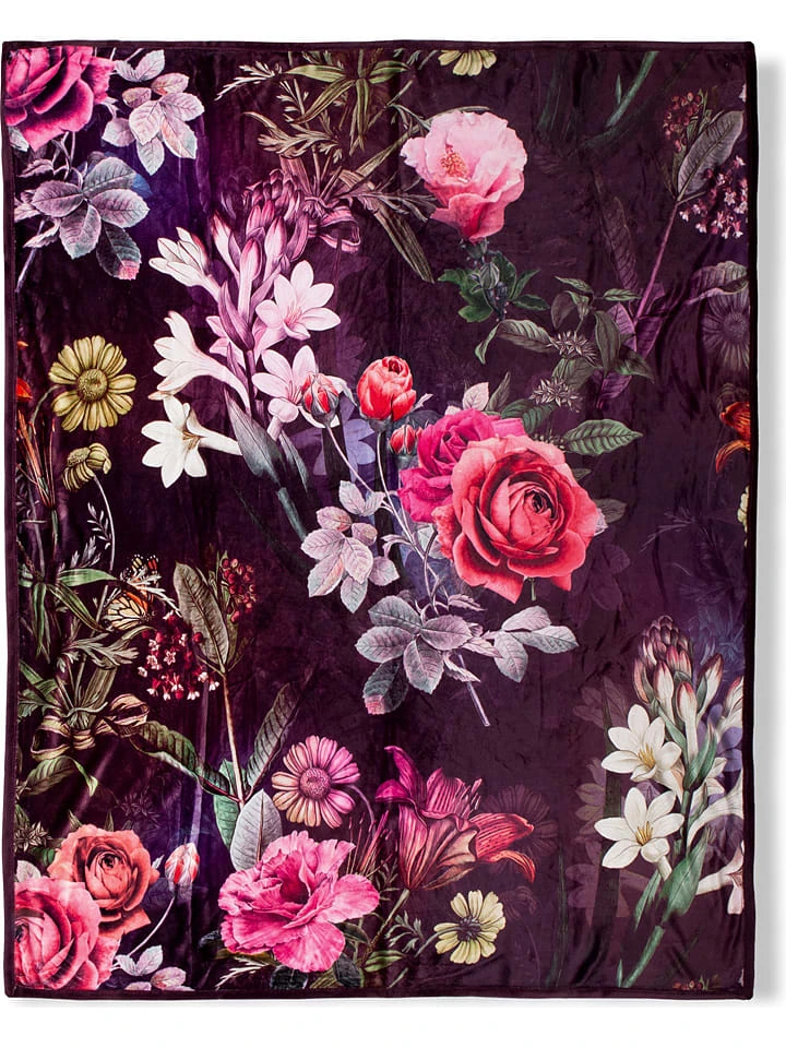 DESCANSO Plaid "Simone" In Bordeaux/ Bunt