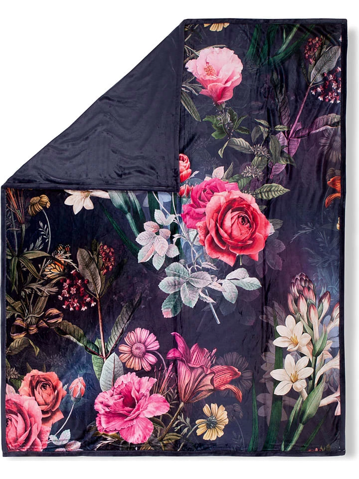 DESCANSO Plaid "Simone" In Dunkelblau/ Bunt – Bild 2