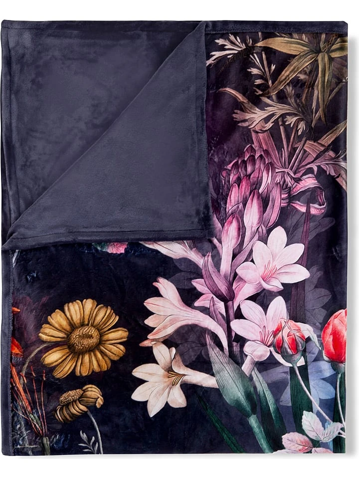 DESCANSO Plaid "Simone" In Dunkelblau/ Bunt – Bild 3