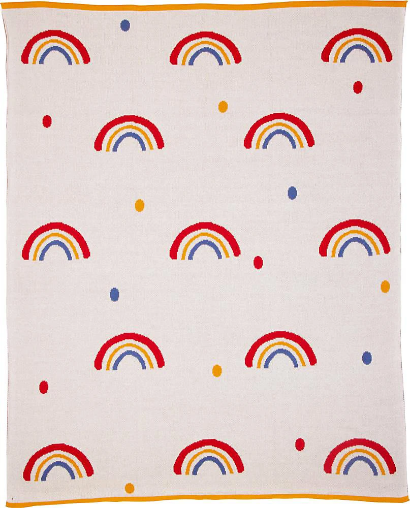 Die Spiegelburg Strickdecke BabyGlück Regenbogen, Ca. 80 X 100 Cm