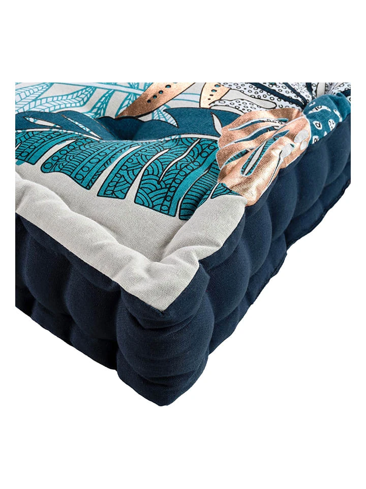 Douceur D'intérieur Sitzkissen "Terre Indigo" In Weiß/ Dunkelblau – Bild 2