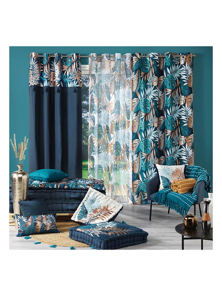 Douceur D'intérieur Sitzkissen "Terre Indigo" In Weiß/ Dunkelblau – Bild 3